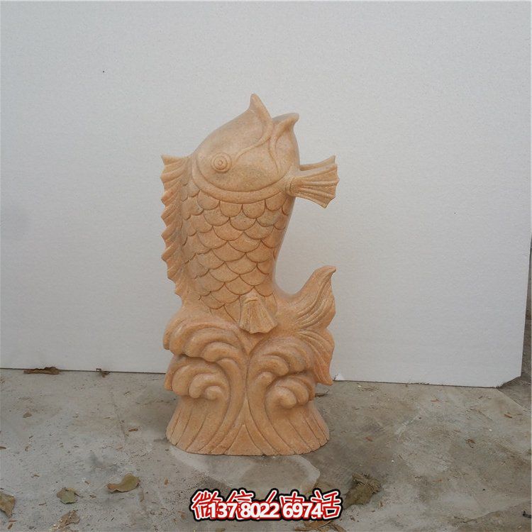 精美绝伦的大理石石雕流水喷泉摆件—吉祥鲤鱼博鱼平台