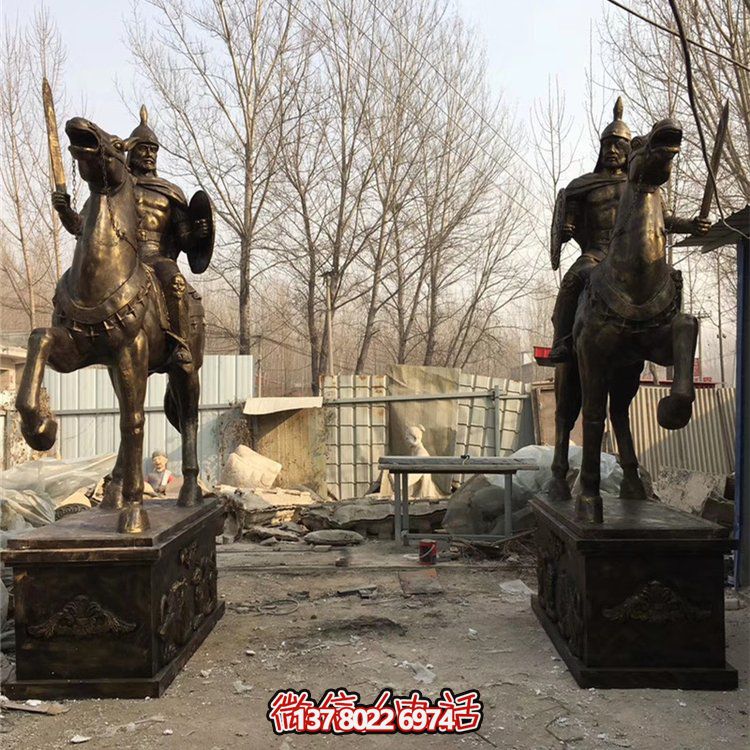 西方古典风格铜雕骑马战士博鱼平台