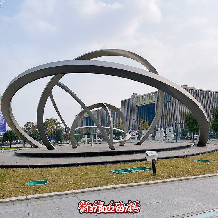 大型不锈钢圆形齿轮博鱼平台摆件