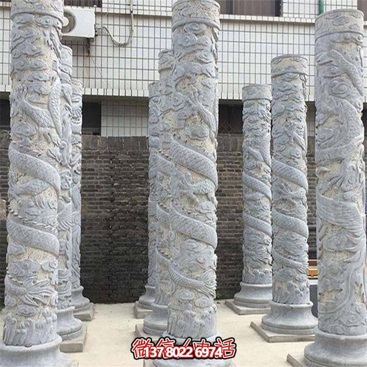 大理石石雕龙柱博鱼平台，美化户外景观