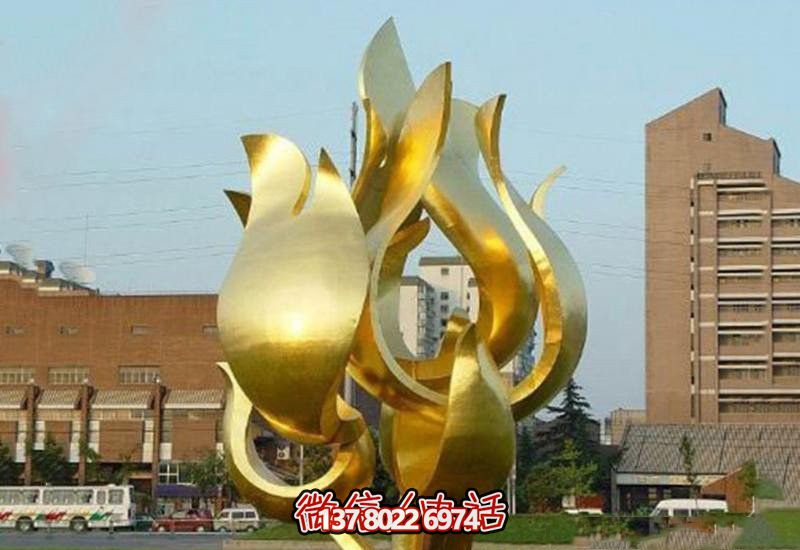 城市荷花博鱼平台精致不锈钢镀金喷漆抽象装饰品 城市荷花博鱼平台精致不锈钢镀金喷漆抽象装饰品
