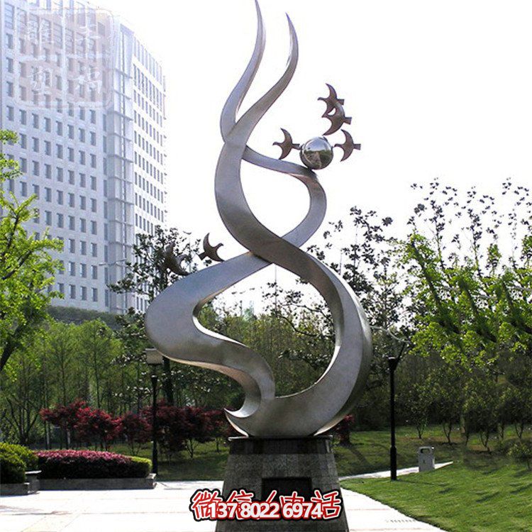 不锈钢抛光博鱼平台艺术-展现自然飞翔美的户外公园景观主题