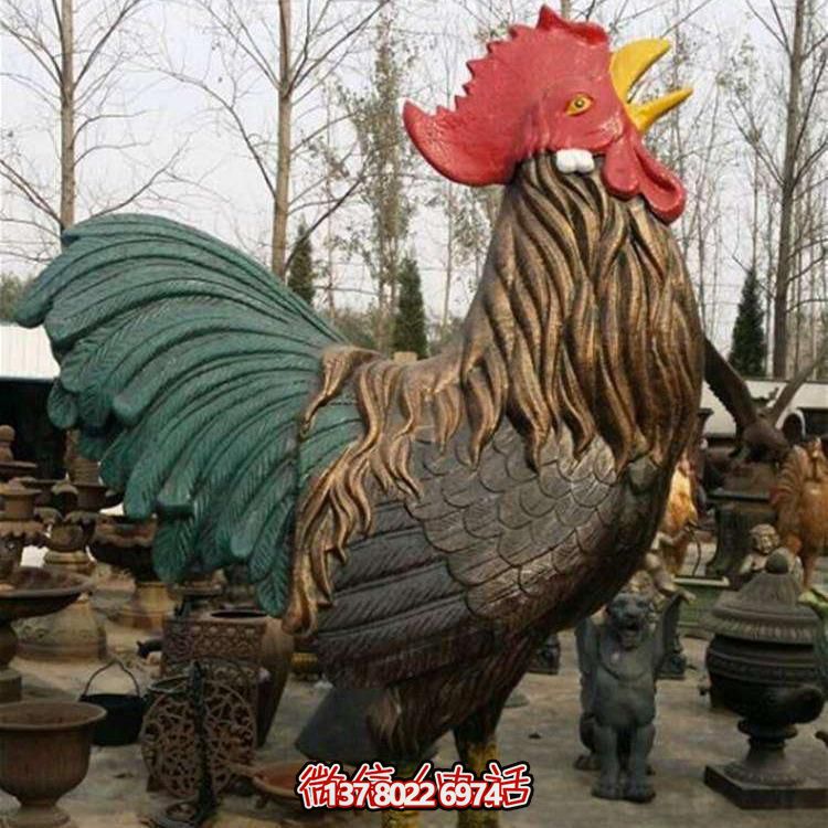 大型仿铜玻璃钢公鸡博鱼平台