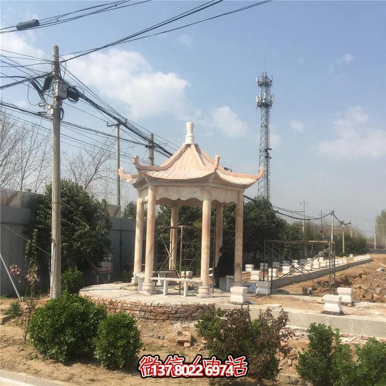 多功能户外园林景观大理石石雕凉亭博鱼平台