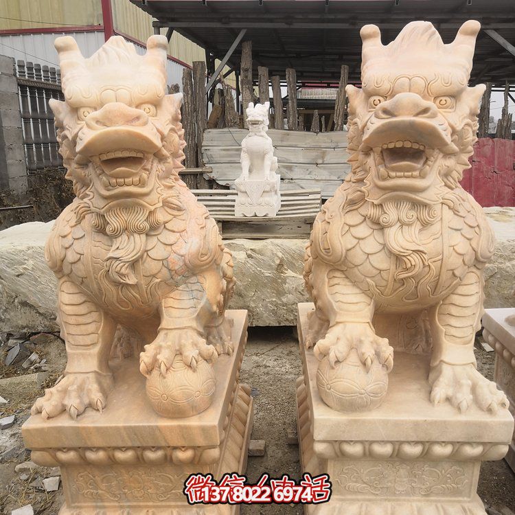 红色晚霞大理石博鱼平台麒麟