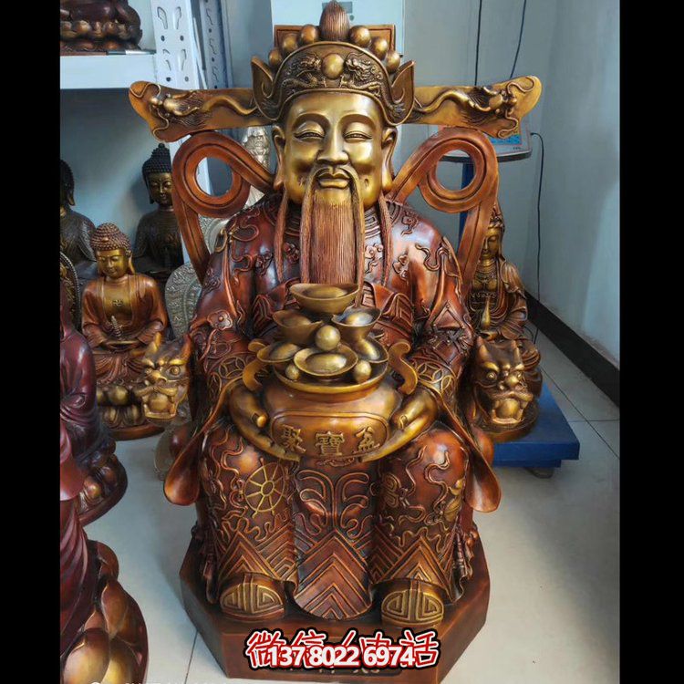 家用纯铜锻造财神爷博鱼平台——财源滚滚，祝福财运永久