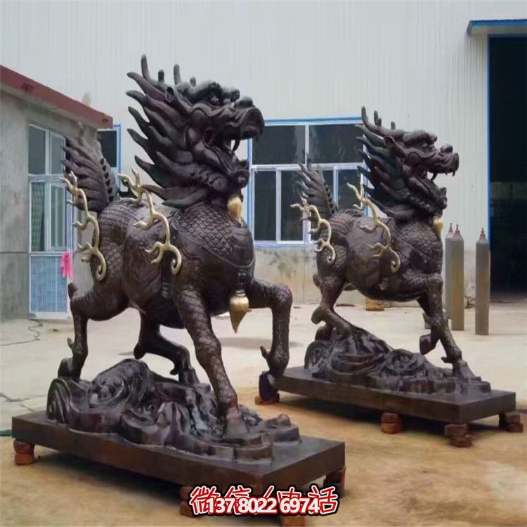 山水之艺，大型铜雕麒麟神博鱼平台