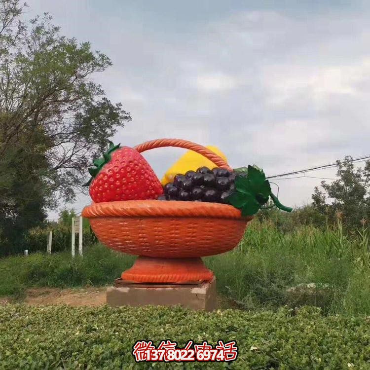 大型彩绘玻璃钢水果篮博鱼平台