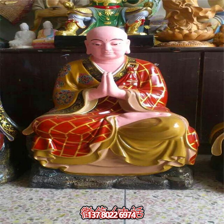 古典寺庙玻璃钢彩绘十八罗汉博鱼平台