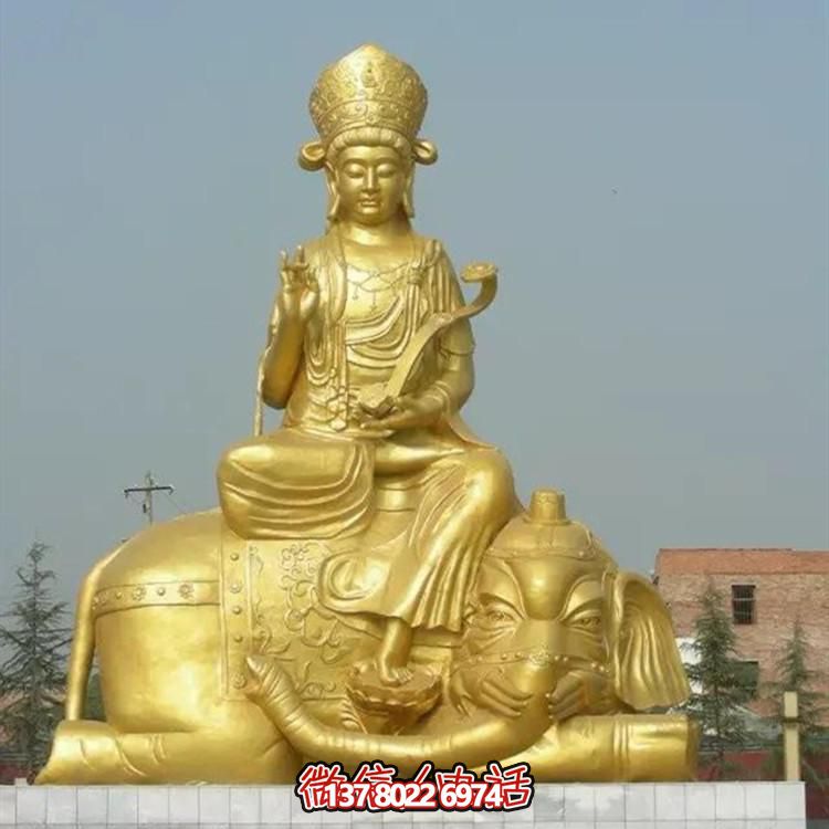 玻璃钢博鱼平台文姝普贤，精致烤漆喷金大型景点装饰