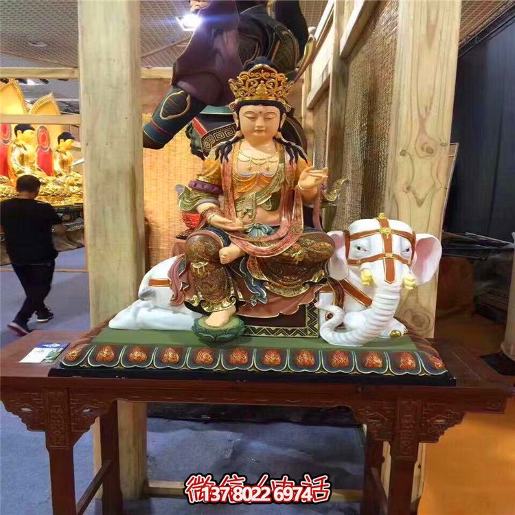 玻璃钢博鱼平台文殊普贤菩萨一件古典而神圣的艺术品