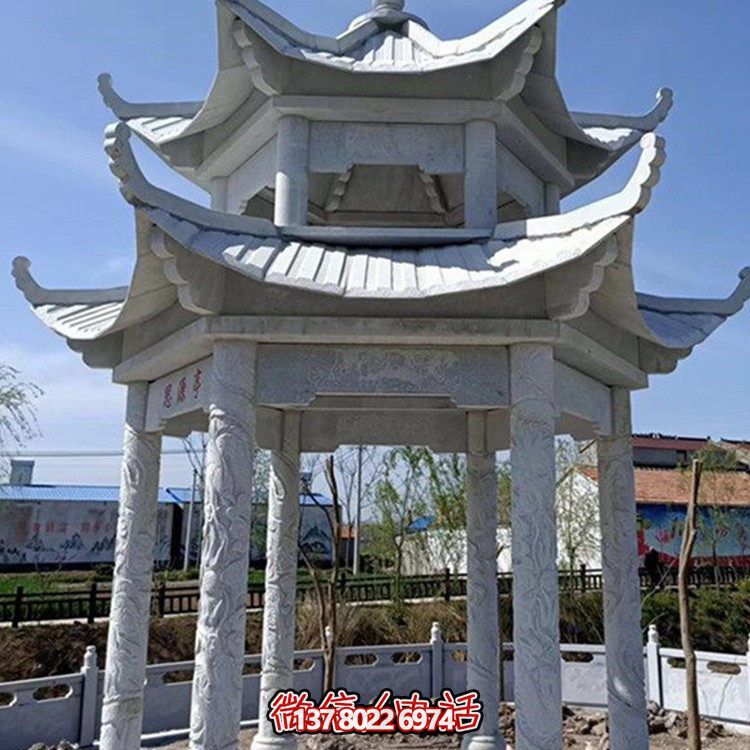 精美大理石石雕凉亭，打造完美的户外园林景观