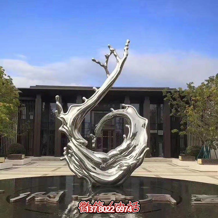 不锈钢水景博鱼平台抽象水滴无限可能