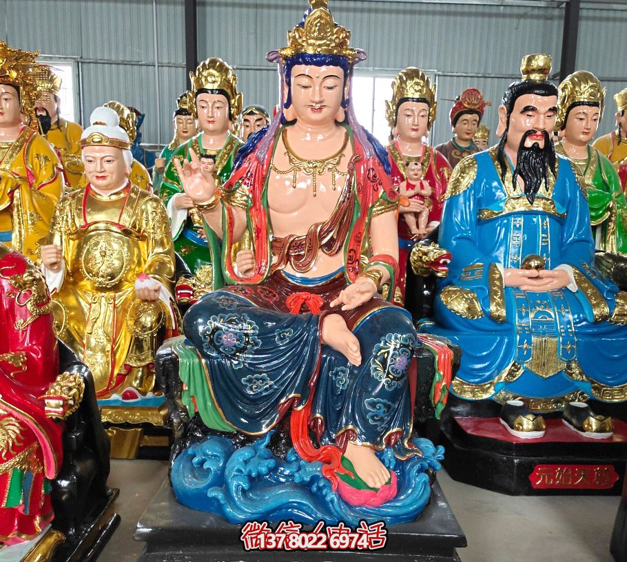 仿真大型玻璃钢降妖钟馗彩绘人物博鱼平台