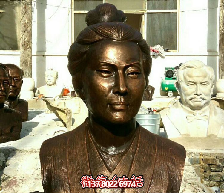 仿古博鱼平台玻璃钢李清照女胸像