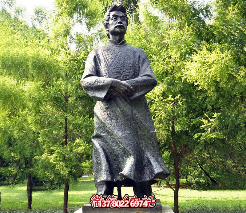 玻璃钢鲁迅人物博鱼平台，为公园景观装饰点缀