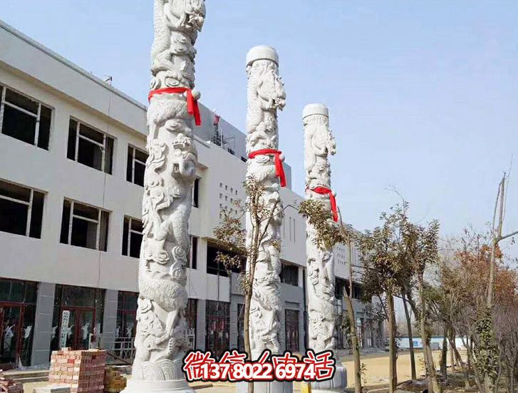 传统文化精美石雕龙柱庙宇装饰