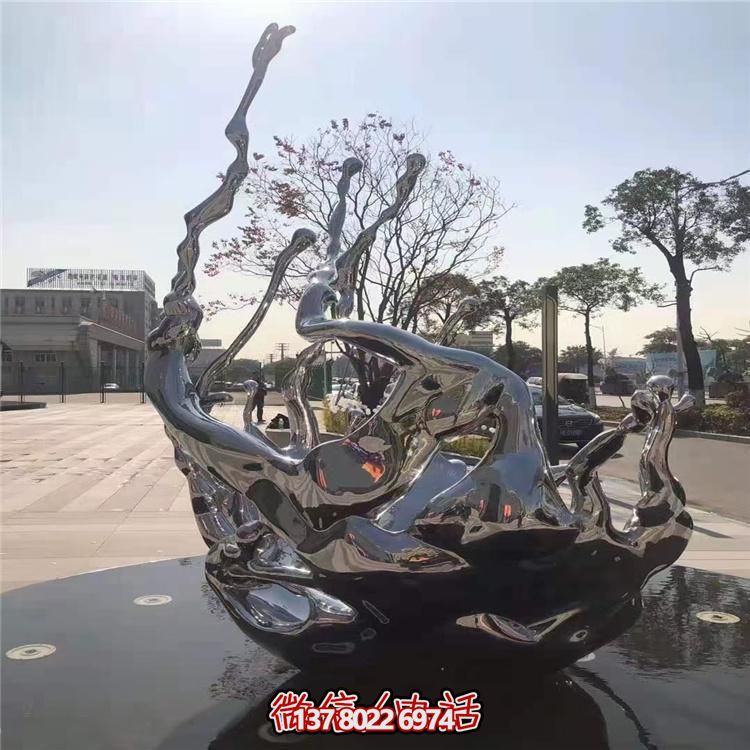 创意不锈钢浪花博鱼平台，美化你的户外广场