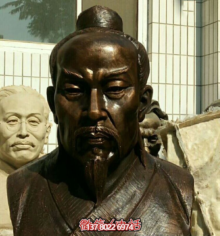 仿铜雕孟子胸像玻璃钢园林校园博鱼平台