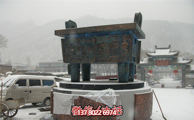 大型仿古青铜博鱼平台，营造独特的户外景观
