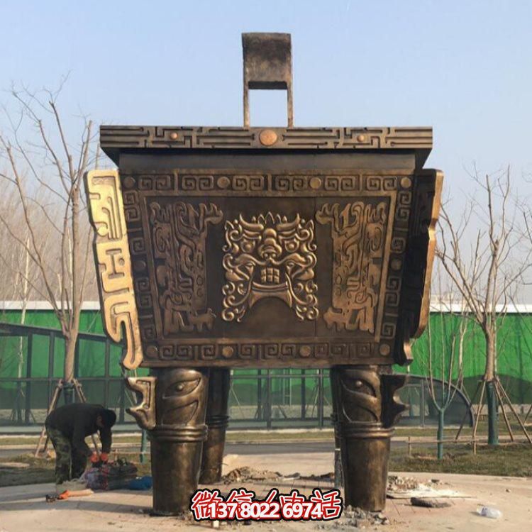 大型户外铜鼎博鱼平台点缀你的园林景观