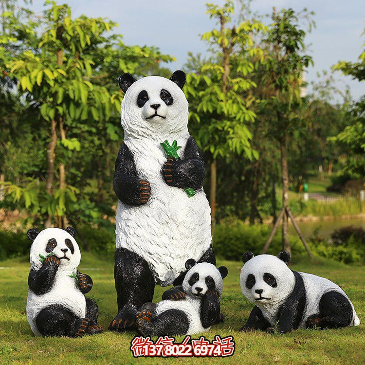玻璃钢仿真熊猫，让动物园的动物更加生动