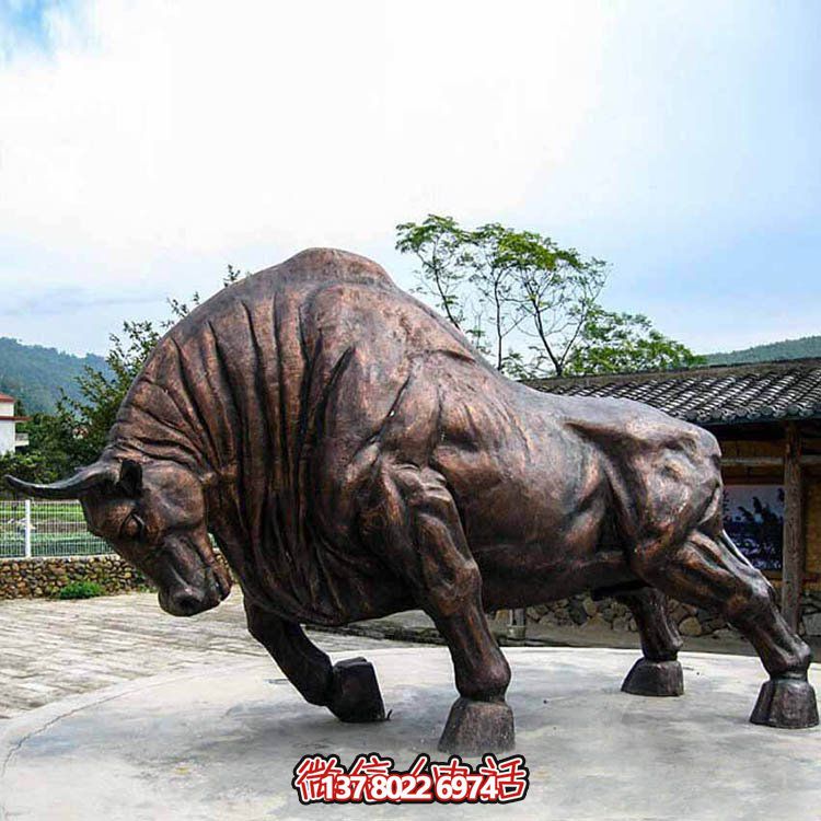 奋进铜牛博鱼平台——让大型企业工厂户外铜雕更精彩