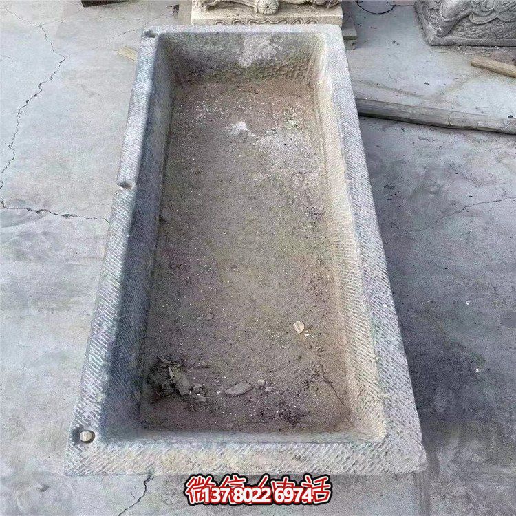 仿古老大理石石雕庭院石槽博鱼平台