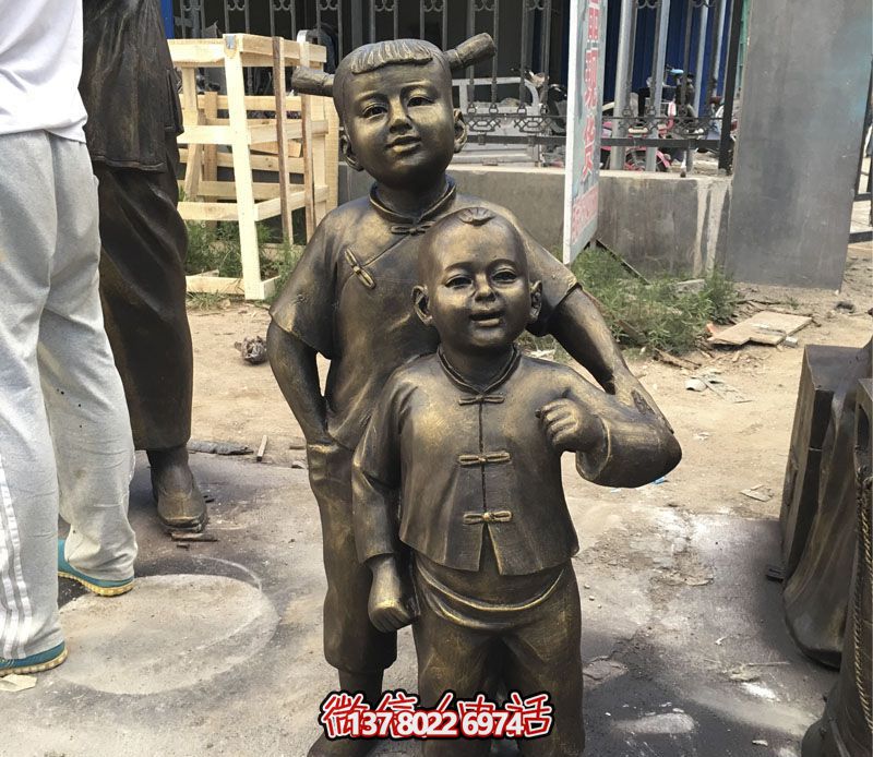 古代铜雕童趣可爱儿童博鱼平台
