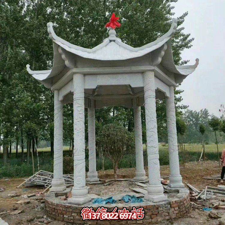 单层石凉亭，让您拥有完美休闲空间