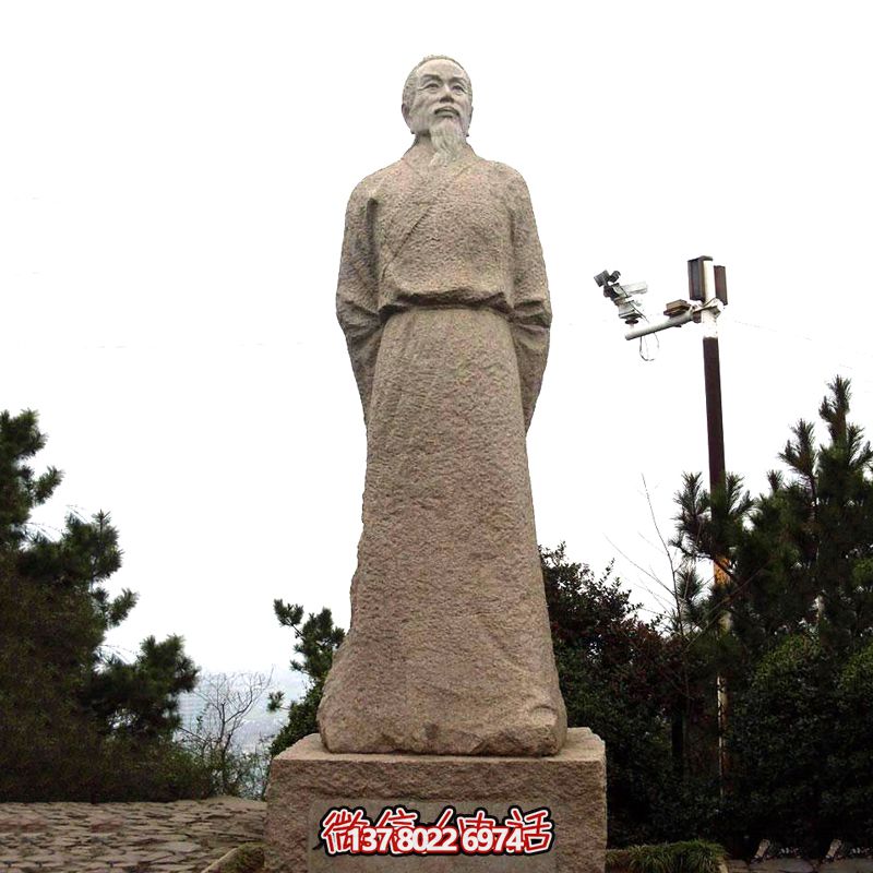 贺知章砂岩石雕像，感受历史魅力