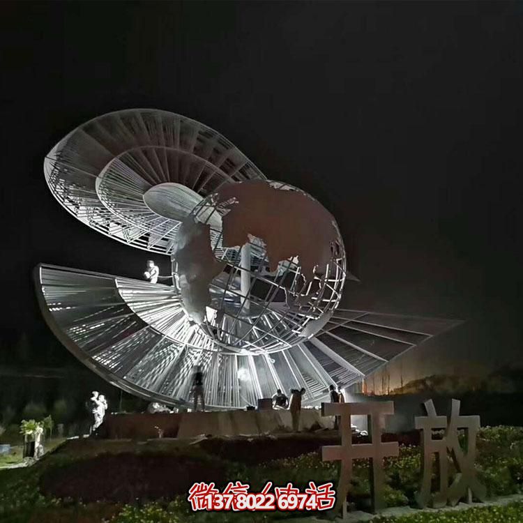 不锈钢大型户外景观镂空创意地球仪博鱼平台