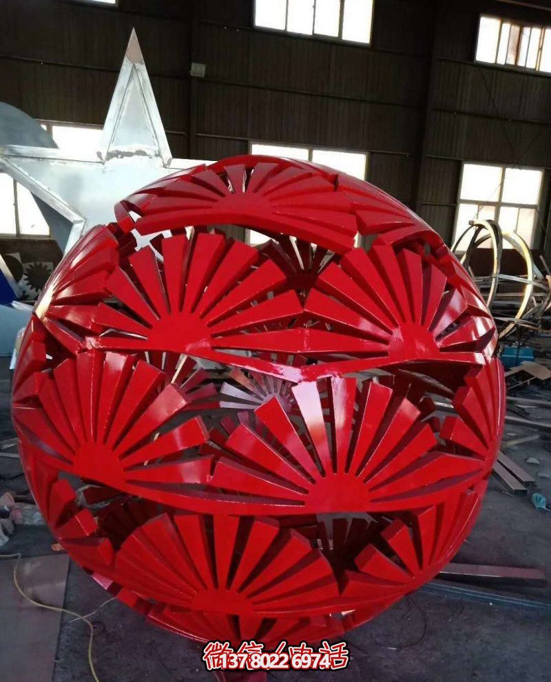 玻璃钢创意扇形户外镂空球博鱼平台