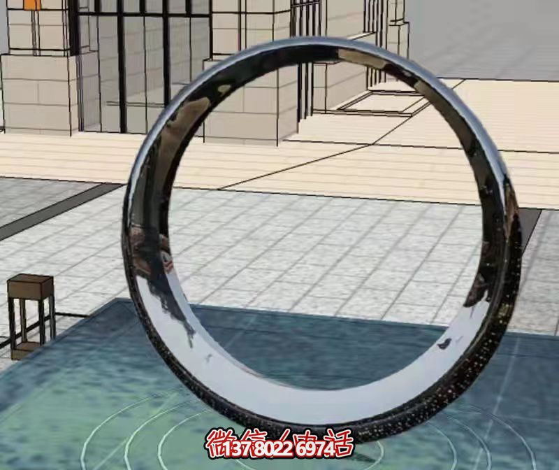 大型不锈钢发光圆环博鱼平台定制