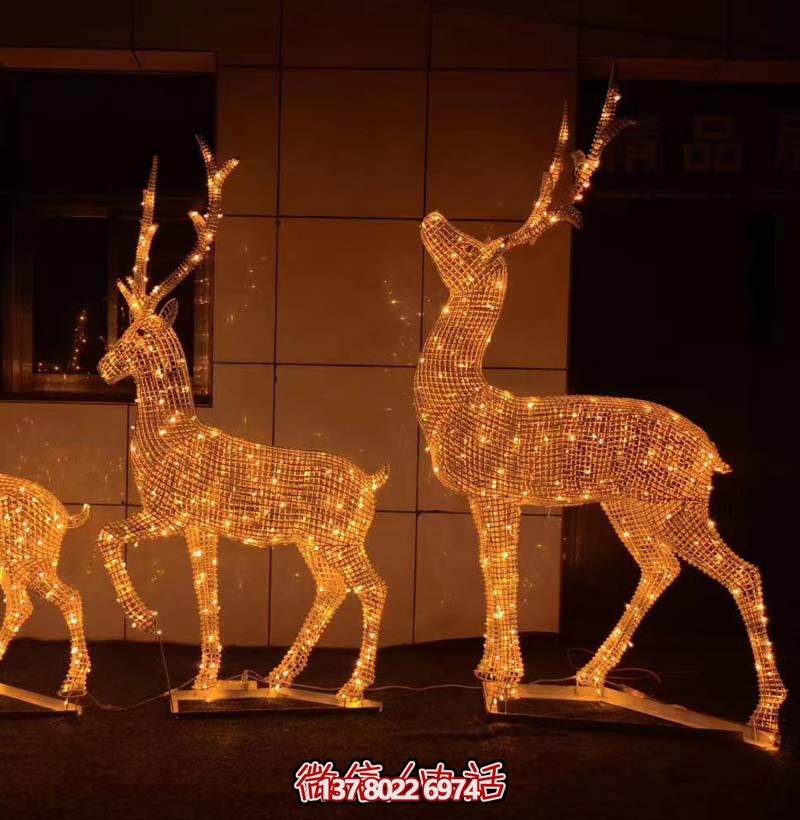 夜晚城市照明系统——不锈钢鹿博鱼平台镂空灯