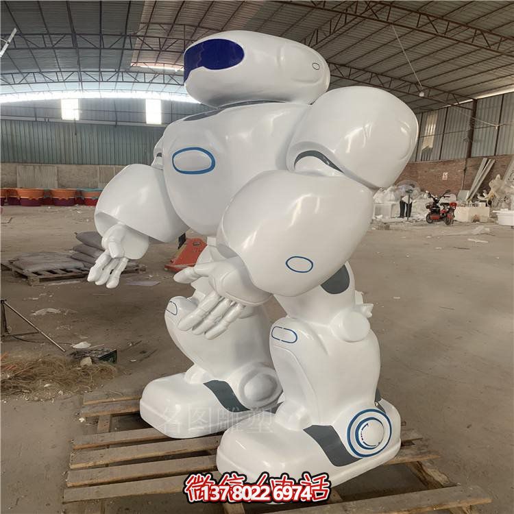 玻璃钢制卡通户外商场机器人博鱼平台