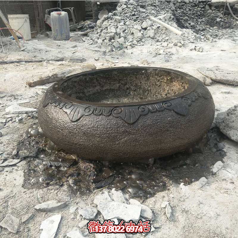古典庭院仿古旧圆形铜雕缸博鱼平台