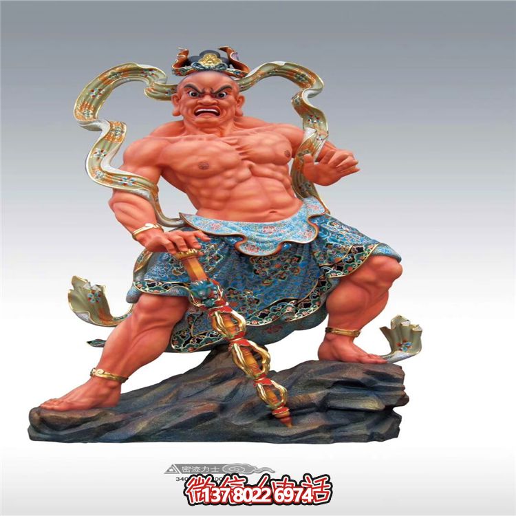 玻璃钢大型彩绘景观寺庙供奉哼哈二将博鱼平台