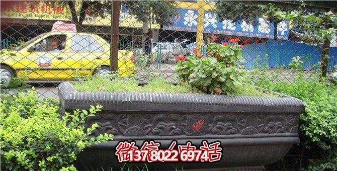 经典创意仿古青石浮雕花盆博鱼平台