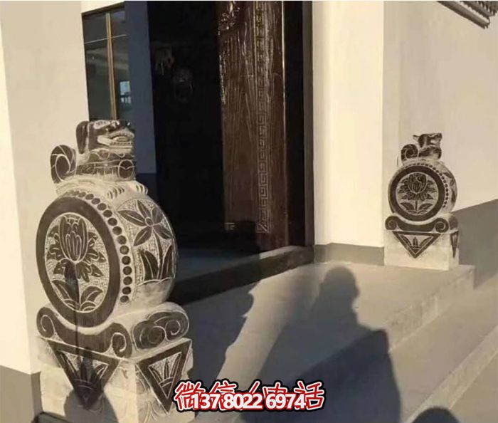 现代庭院美景—仿古浮雕抱鼓石