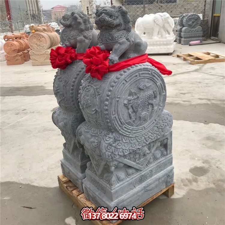 青石抱鼓仿古门口门墩