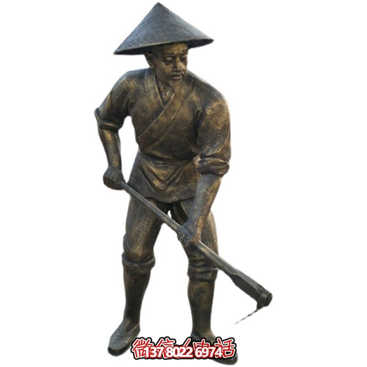 仿古农民人物玻璃钢博鱼平台——景区文化主题摆放