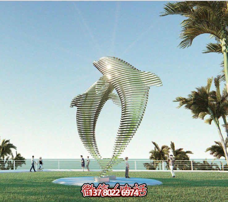不锈钢海豚创意透视景观博鱼平台