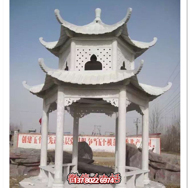 舒适宁静的大理石凉亭，完美满足休息需求