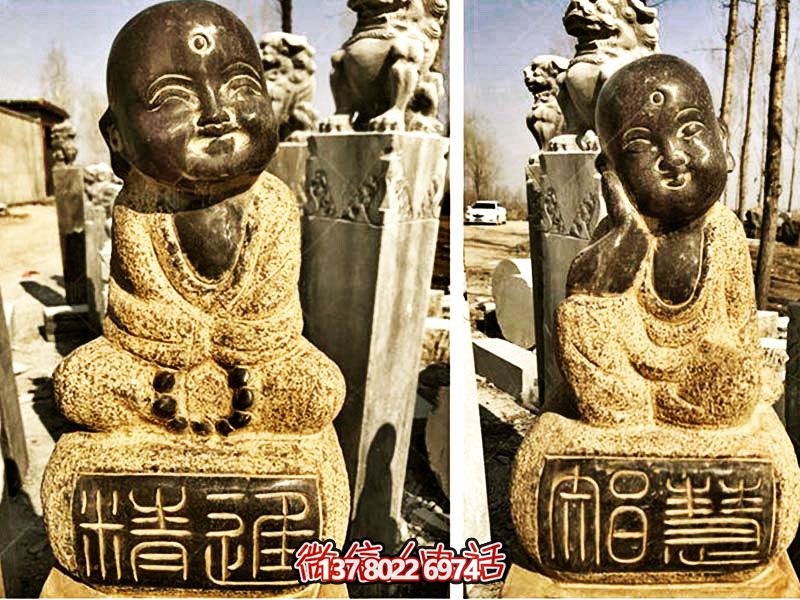 砂岩小和尚拴马柱博鱼平台——享受佛教艺术的美好
