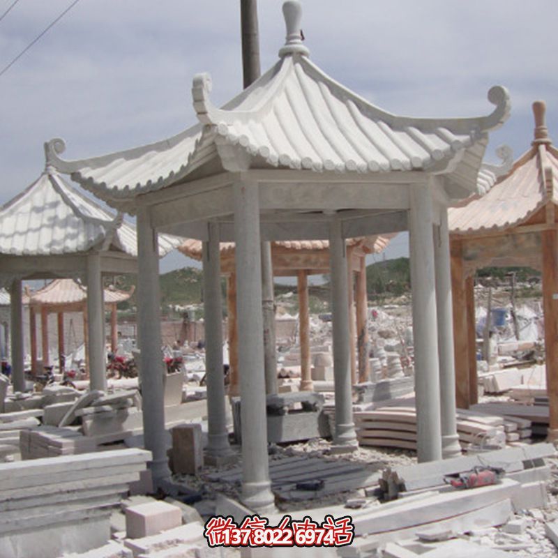 休闲小型大理石凉亭，为别墅园林增添温馨气息