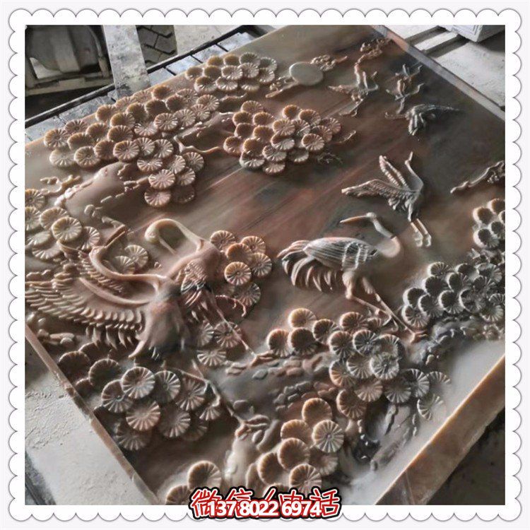 绿色园林青石博鱼平台壁画装饰