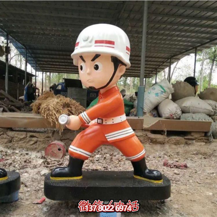 消防英雄铜博鱼平台像，为广场添彩