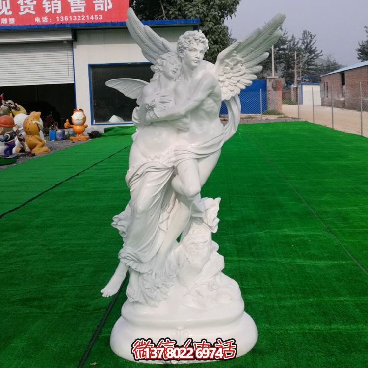 爱神附体西方情侣男女汉白玉天使博鱼平台