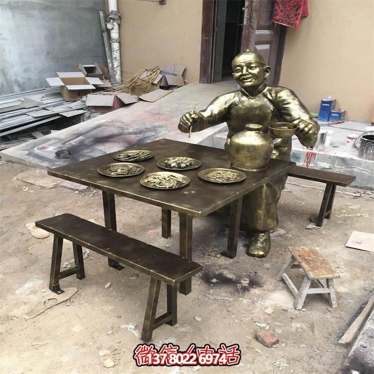 玻璃钢仿铜人物博鱼平台摆件，高雅装点户外园林
